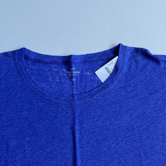 J.Crew Elbow Sleeve Tee In Linen-43107- Dark Lilac- Size Medium - Picture 3 of 5